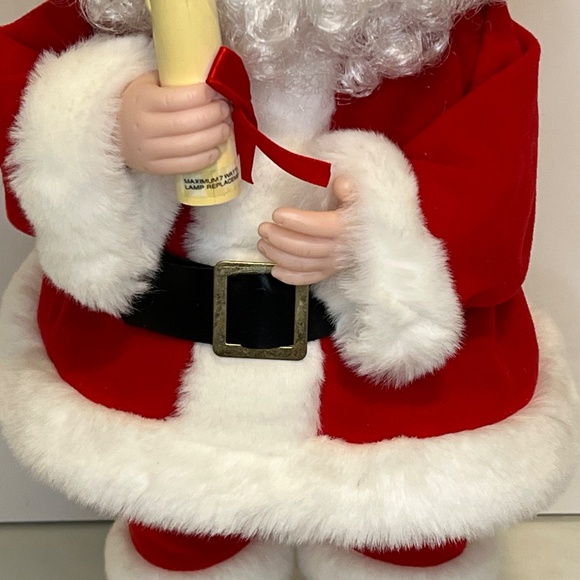 Vintage “Santa's Best" Animated Santa Mr. Claus Large 20 Inch w/ Lighted Candle - Picture 14 of 15
